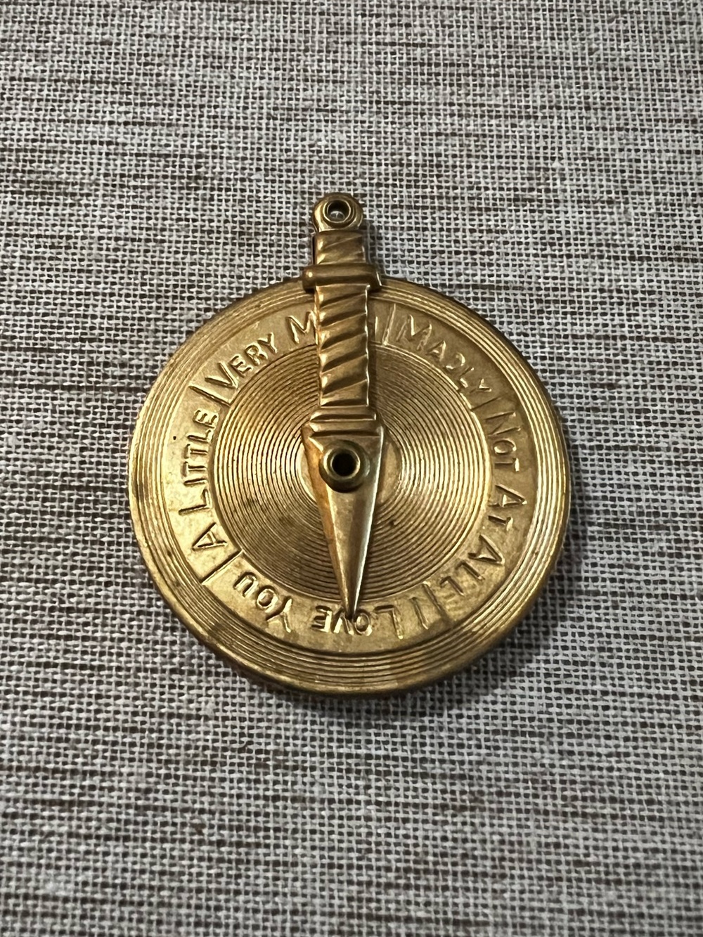 Vintage Brass Love Spinner Pendant Arrow Moving Decision